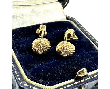 Christian dior earrings gold tone clip on 