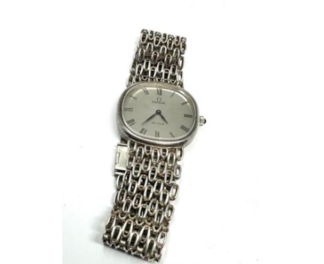 Vintage silver gents Omega de ville wristwatch &amp; strap the watch is ticking 