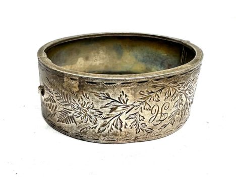 Antique silver cuff bangle weight 39g 