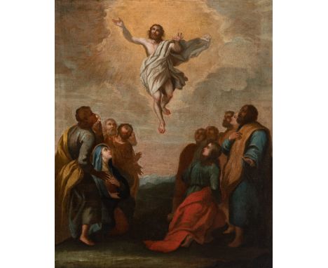 Italian school; 18th century."The Transfiguration".Oil on canvas.It has repainting and restorations.It has a new frame and la