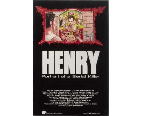 Henry: Portrait of a Serial Killer (1989) One Sheet film poster, artwork by Joe Coleman, linen backed, 25 x 38.5 inches.Prove