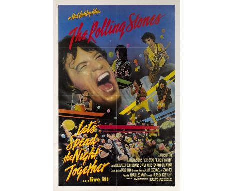 Let's Spend the Night Together (1983) US One Sheet film poster, starring The Rolling Stones on their US Tour 1981, folded, 27