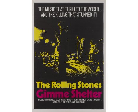 Gimme Shelter (1970) US One Sheet film poster, for the Rolling Stones concert at Altamont Speedway, folded, 27 x 41 inches. P