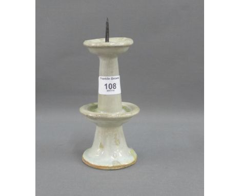 Sung Dynasty style Chinese candlestick, 15cm high 