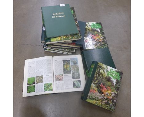 Four volumes of Encyclopedia of Gardening and a collection fo Green Fingers and Gardens of Britain, etc. **PLEASE NOTE THIS L