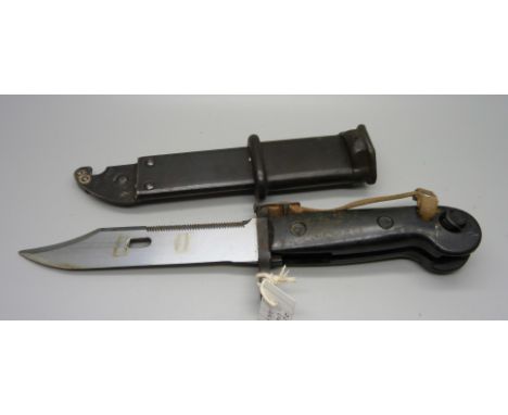 An East German DDR bayonet and scabbard