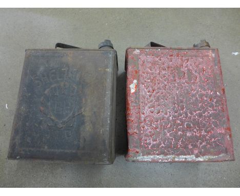Two vintage Shell petrol cans **PLEASE NOTE THIS LOT IS NOT ELIGIBLE FOR POSTING AND PACKING** 