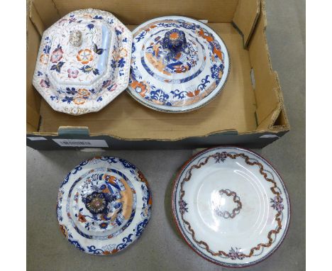 Two vintage tureens, a cake plate and cloche **PLEASE NOTE THIS LOT IS NOT ELIGIBLE FOR POSTING AND PACKING** 