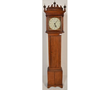 A 19th century West Country oak longcase / grandfather clock marked to the dial for JN Criddle of Bridgewater, Somerset. The 