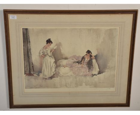 Sir William Russell Flint (British 1880-1969)&nbsp;- a limited edition print after a watercolour painting depicting two femal