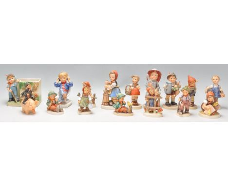 A collection of Goebel Hummel figurines to include sixteen figures all marked Goebel to the bases.&nbsp;