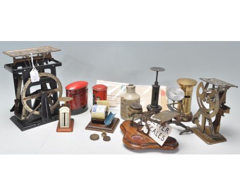 &nbsp;A good collection of postal scales dating from the 19th Century to include German made Postal Information scales, a sma
