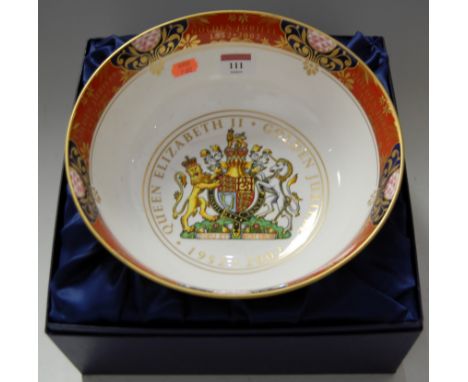 A Royal Worcester limited edition Queen Elizabeth II Golden Jubilee bowl No. 545/1000, dia. 26cm, boxed