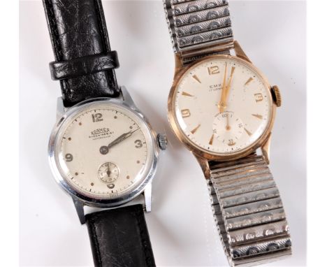 A gentleman's Roamer 'Shock Resist' manual wristwatch and a gentleman's Emka manual wristwatch, the Roamer with round dial wi