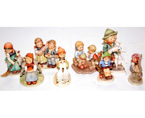 Eight various Hummel figures, to include Goose Girl