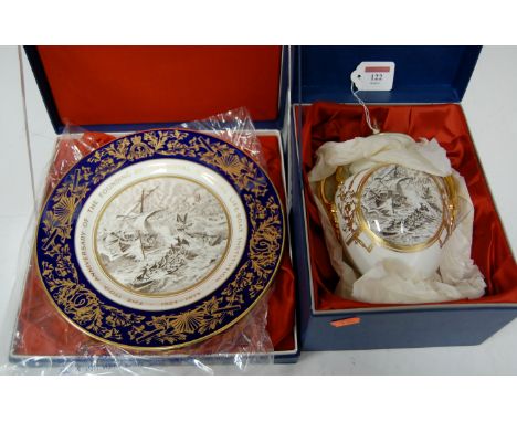 A Royal Worcester limited edition The Royal National Lifeboat Institution twin handled vase and cover No. 127/150, boxed, tog