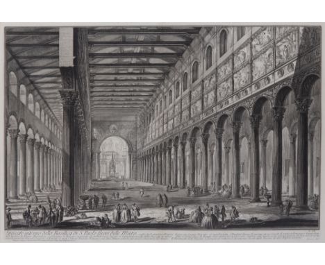 GIOVANNI BATTISTA PIRANESISpaccato Interna Della Basilica Di S. Paolo Fuori Delle Mura 1749Radierung aus der Folge der Vedute
