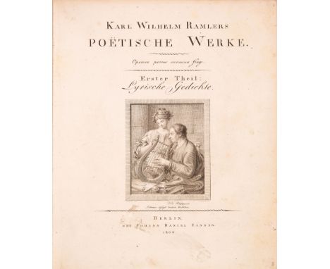 Ramler, Karl Wilhelm: Poetische Werke. (Hrsg. v. L. F. G. Göckingk). 2 Bde. Berlin: Sander 1800-01. 22,9 x 19,5 cm. Mit 2 ges