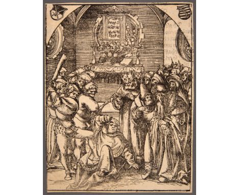 LUCAS CRANACH D.Ä.Das Martyrium des Heiligen Judas ThaddäusAus der Folge: Das Martyrium der zwölf Apostel. Holzschnitt auf Bü