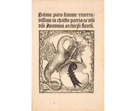 Florentinus, Antoninus: Summa theologica. Tle. 1 und 2 (von 4) und Repertorium in 1 Bd. Basel und Amerbach: Petri und Froben 