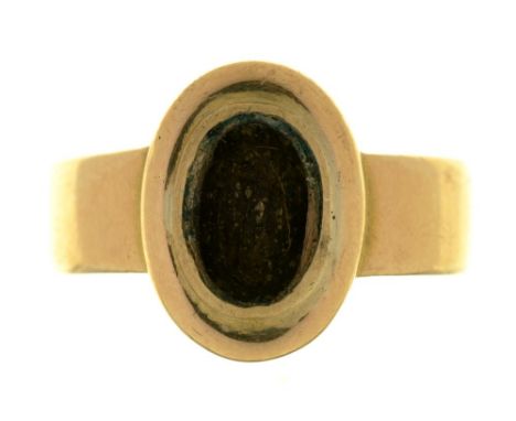 A 15CT GOLD RING MOUNT, BIRMINGHAM 1896, 3.5G, SIZE M++GENERAL WEAR CONSISTENT WITH AGE 