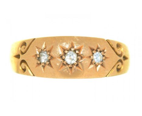 A VICTORIAN DIAMOND RING, IN 18CT GOLD, BIRMINGHAM 1896, SIZE P, 2G++LIGHT WEAR CONSISTENT WITH AGE