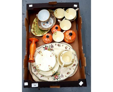 MISCELLANEOUS CERAMICS, INCLUDING AN ALFRED MEAKIN PRINCESS FAN FAIR ART DECO STYLE PART TEA SERVICE, ETC