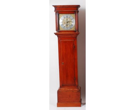 William Chesterton of Downham - A George III oak longcase clock, the hood having three quarter turned pilasters flanking squa