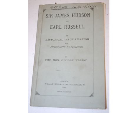 Hon. George Elliot, Sir James Hudson and Earl Russell on Historical Ratification from Authentic Documents, London 1886, 65pp 