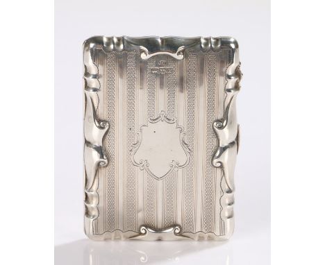 Edward VII silver aide memoire , Chester 1908, maker Colen Hewer Cheshire, the engine turned exterior with vacant cartouche, 