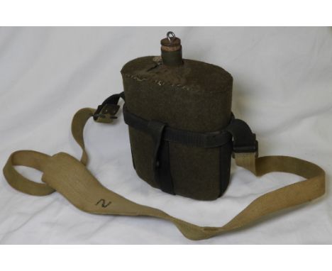 BRITISH ARMY WATER BOTTLE WITH STRAP & CARRIER  