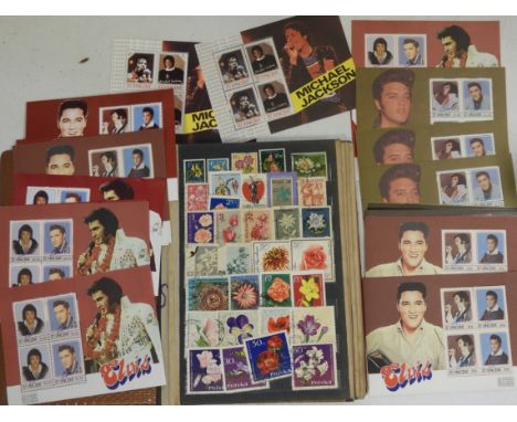 STAMPS STOCKBOOK & ELVIS & MICHAEL JACKSON SETS  