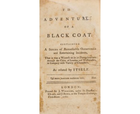 It-Narrative.- Adventures (The) of a Black Coat. Containing a series of Remarkable Occurrences and Entertaining Incidents, fi