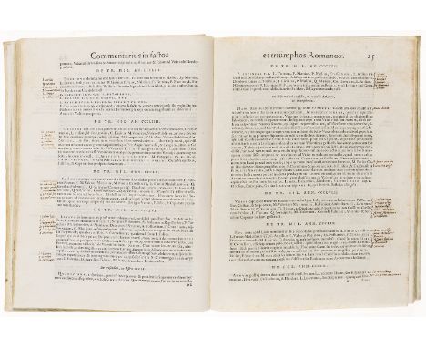 Sigonio (Carlo) Fasti consulares ac triumphi acti a Romulo rege usque ad ti. Caesarem, 2 parts in 1, titles with woodcut prin