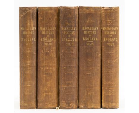 NO RESERVE Macaulay (Thomas Babington) The History of England from the Accession of James II, 5 vol.,  first editions, half-t