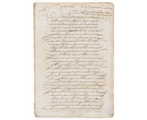 Portugal.- Pedro II (King of Portugal, 1648-1706).- Lawsuit of Antonia Junqueira against Luis Sanches de Baena concerning mon