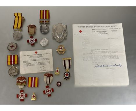 Voluntary Medical Service medal groups. VMSM 2 bars, J. FARR, St. A.A.B. Jubilee (unnamed). B.R.C.S. Proficiency medal J.FARR