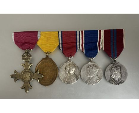 Scarce OBE Tanganyika badge of honour group of five.&nbsp; The Most Excellent Order of the British Empire OBE (Civil). Badge 