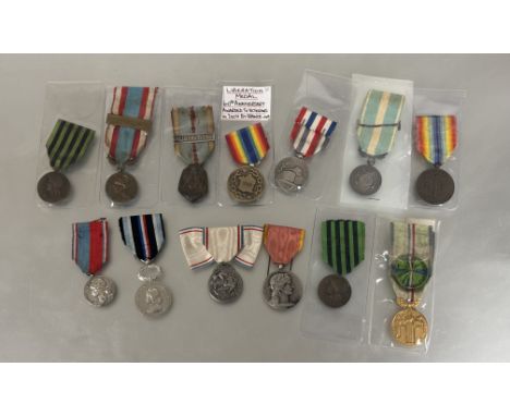 France:&nbsp; Republic of France assorted medals: Franco Prussian War 1870-71 (2). Colonial medal clasp EXTREMEORIENT&nbsp;No