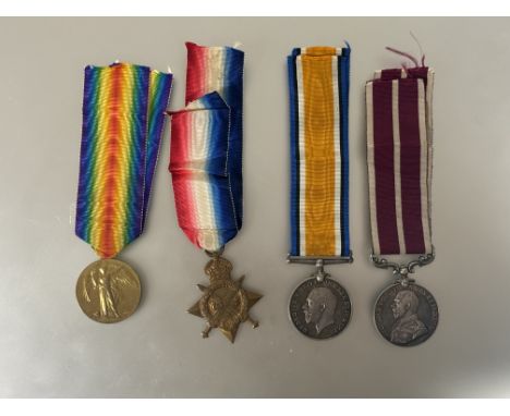 M.S.M. group of four, Army Service Corps 1915 Star, British war medal Victory medal T.S.-026832 L.CPL J. JOHNSTON A.S.C. WOCL