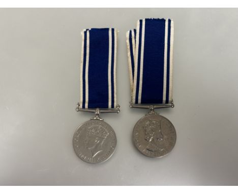 Police Long Service and Good Conduct medal GEO. VI&nbsp;INSPR. DONALD McLEOD and EIIR CONST. MARGARET R. CALDER (2)
