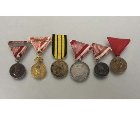 Austria- Hungary:&nbsp; assorted medals:&nbsp; Military Merit medal, Bravery medal, Franz Joseph 2nd class, Bravery medal Fra