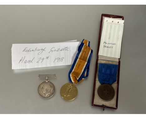AL Valore Militaire group of three British War and Victory medals 346798. GNR J.FOUBISTER R.A. Italy Al Valore Militaire in b