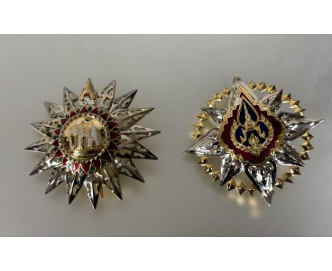 Thailand Kingdom: Order of the White Elephant, Order of the Crown of Thailand, 1st class Knight Grand Cross 80mm, silver, gil