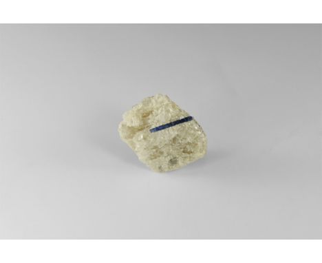 A fine specimen of gemmy blue bladed kyanite in quartz. See Bonewitz, Dr. Ronald Louis, Rocks & Minerals, 2008, p.310. 185 gr