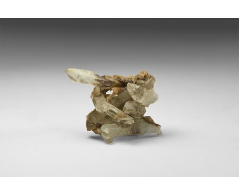 An unusual quartz formation with finely formed crystals intergrown with another mineral, probably albite. See Bonewitz, Dr. R
