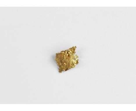 A piece of native gold mounted in a perspex display box. See Bonewitz, Dr. Ronald Louis, Rocks & Minerals, 2008, p.114-115. 0