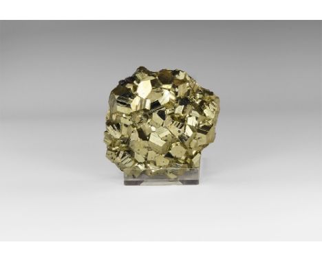 A group of unusually lustrous pyrite crystals form the classic Peruvian locality, crystallising principally as pyritohedrons,