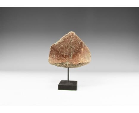 Upper Jurassic Period, 150 million years BP. A Plesiosaur sp. fossil paddle bone mounted on a custom made stand.  1.25 kg, 21