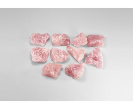 A group of ten richly coloured pieces of rose quartz. See Bonewitz, Dr. Ronald Louis, Rocks & Minerals, 2008, p.220-222. 1.60
